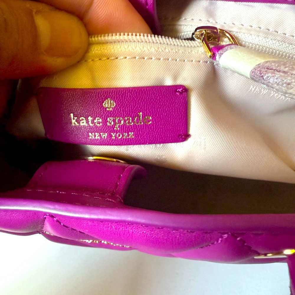 Kate Spade Magenta Quilted Purse w/Gold hardware - Picture 11 of 14